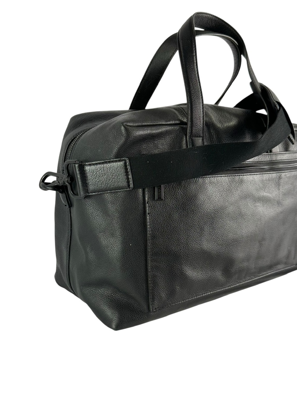 Genuine AWAY The Everywhere Bag Black Leather Travel Bag Weekender Carry On - Picture 4 of 15